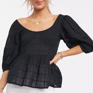 ASOS Black Peplum Top
